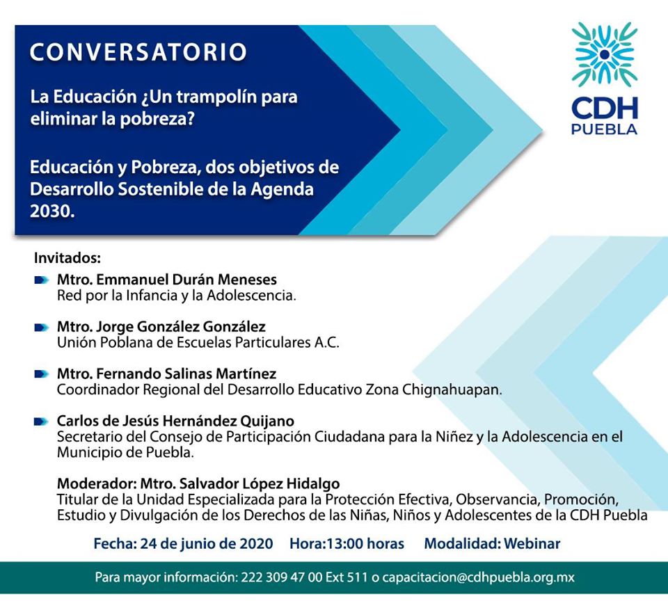 Conversatorio en línea La Educación ¿Un trampolín para eliminar la pobreza? 